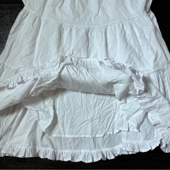 NWT* Pink Diamond White 100% Cotton Tiered Mini Dress Size 8 - Picture 7 of 16